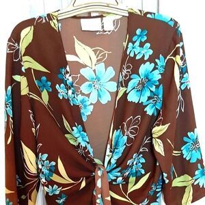 Y2K Alfred‎ Dunner  Vintage Beach Carnigan Style   Floral  Top 16